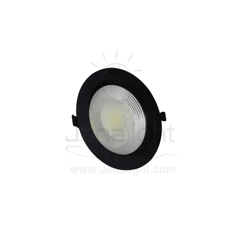 كشاف 20 وات كومبكت ابيض حلق اسود مط جنى لايت plastic white compact 20 watt downlight